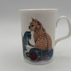 Vintage Roy Kirkham Cat Lovers Bone China Mug Cats & Kittens with Yarn 1989